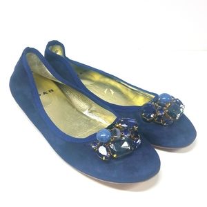 Koan Navy Embellished Ballet Flat